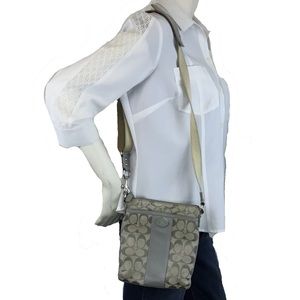 COACH heritage stripe crossbody signature C bag